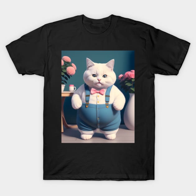 Chubby cat - Modern digital art T-Shirt by Ai-michiart